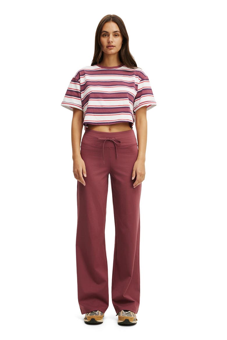 Women's Active Cropped Graphic Active Tee, Alternate, color, White Stripe