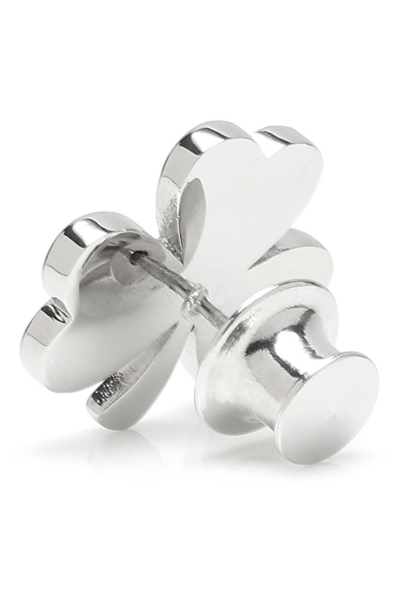 Clover Lapel Pin, Alternate, color, SILVER