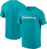 Nike Men's Nike Aqua Miami Dolphins Primetime Wordmark Essential T-Shirt