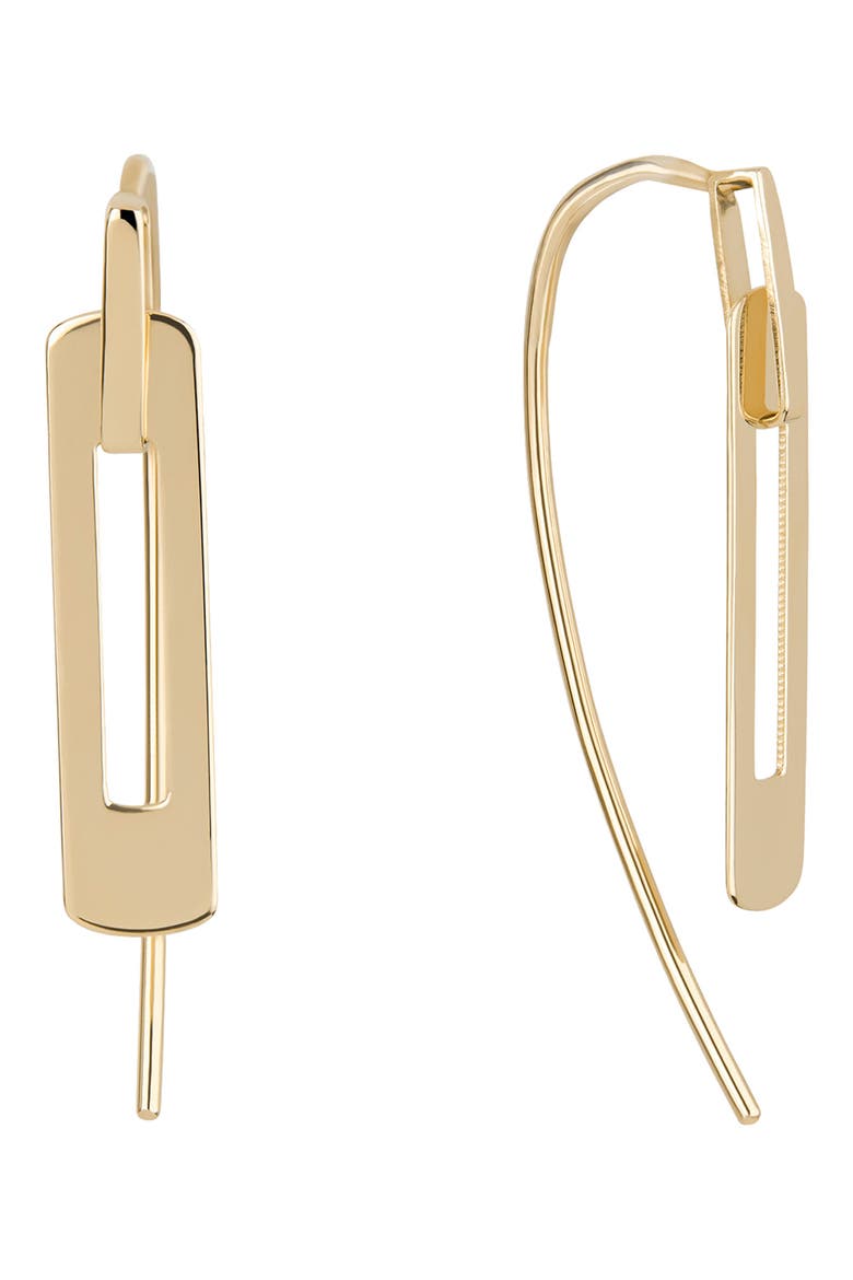 14K Gold Laser Interlocking Drop Earrings, Main, color, GOLD