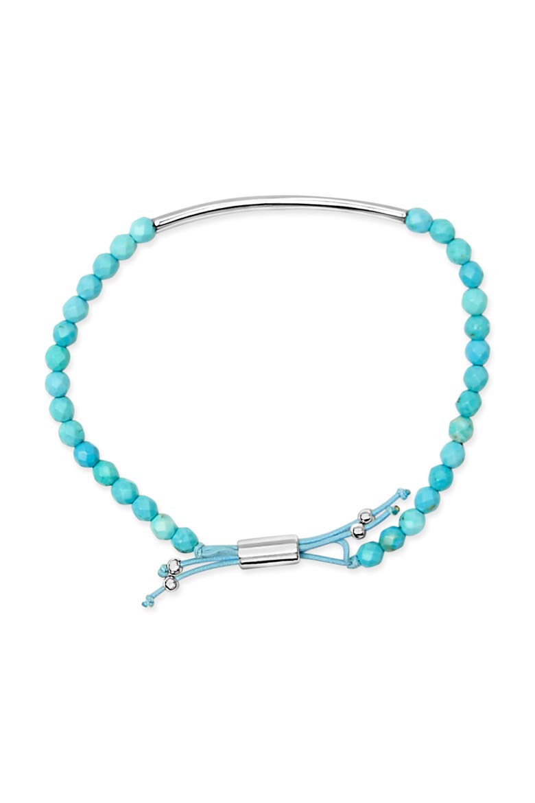 Sterling Silver Turquoise Beads Station Bracelet with Bolo Clasp, Alternate, color, Silver