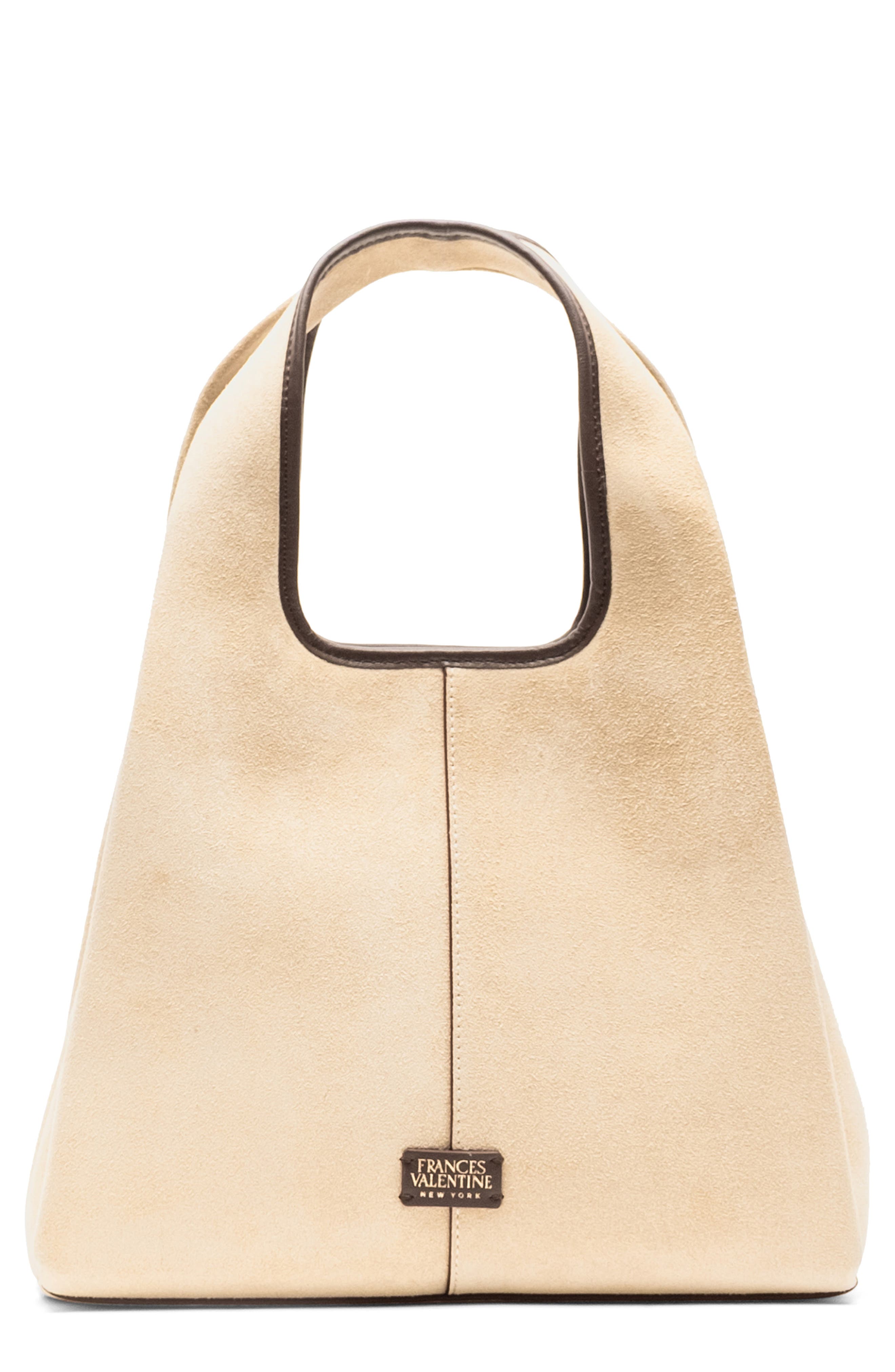 Frances Valentine Tootsie Suede Tote, Main, color, Sand