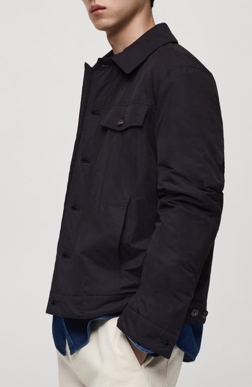 Mango Water Repellent Insulated Jacket In Dark Navy