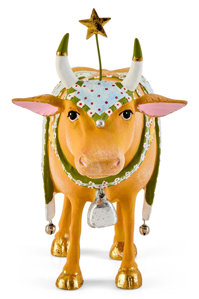 Patience Brewster Nativity Cow Figurine, Main, color, BLUE