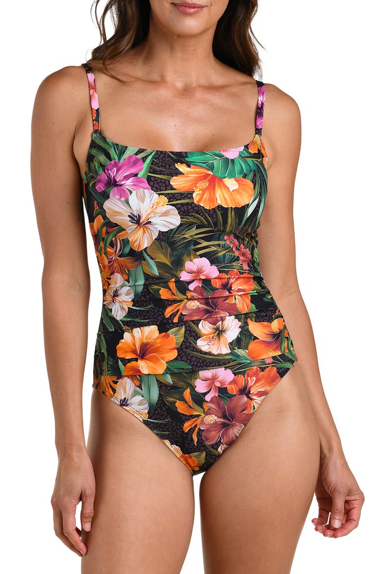 Tropical Hideaway One-Piece Swimsuit, Main, color, BROWN MULTI