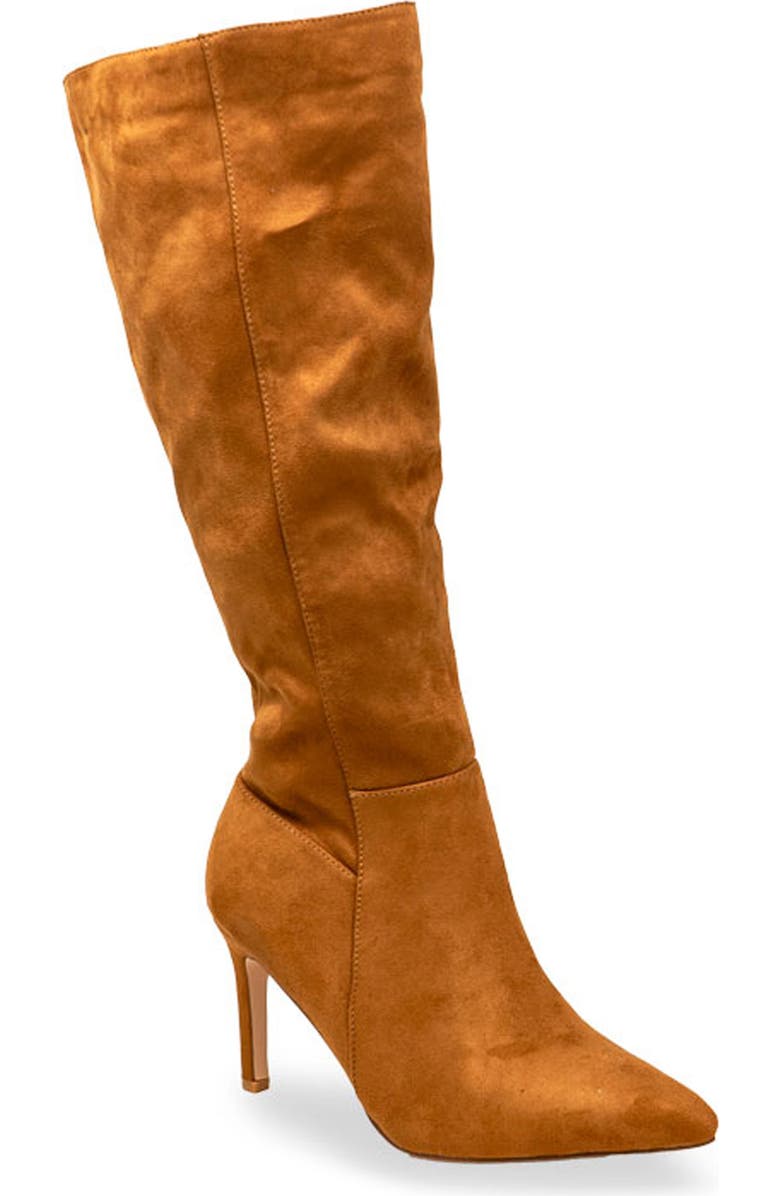 CHASE AND CHLOE Knee High Boot, Main, color, Tan Suede