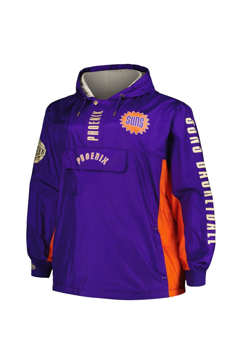 Men's Mitchell & Ness Purple Phoenix Suns Big & Tall Hardwood Classics Team OG 2.0 Anorak Hoodie Quarter-Zip Windbreaker Jacket, Alternate, color, Purple