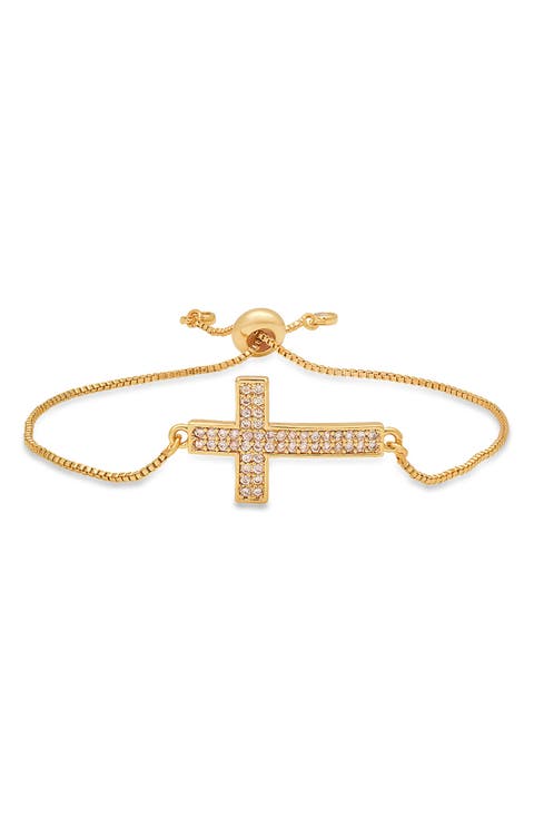 Pavé CZ Cross Slide Bracelet