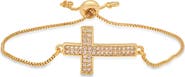 HMY JEWELRY Pavé CZ Cross Slide Bracelet