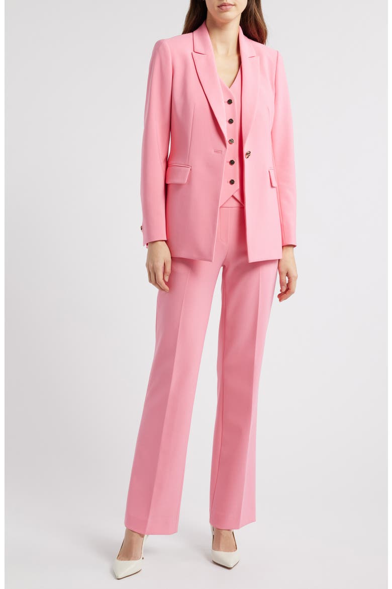 One-Button Stretch Knit Blazer, Main, color, PINK DAHLIA