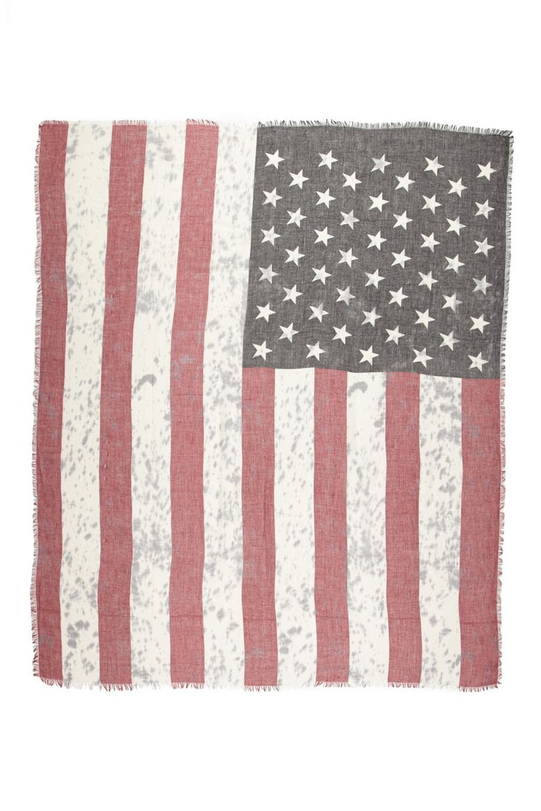American Flag Scarf, Alternate, color, BLACK/ WHITE/ RED