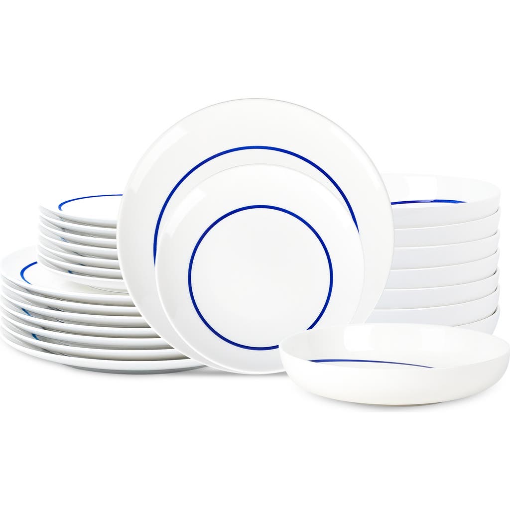 Stone Lain Luna Porcelain 24-piece Dinnerware Set In Blue