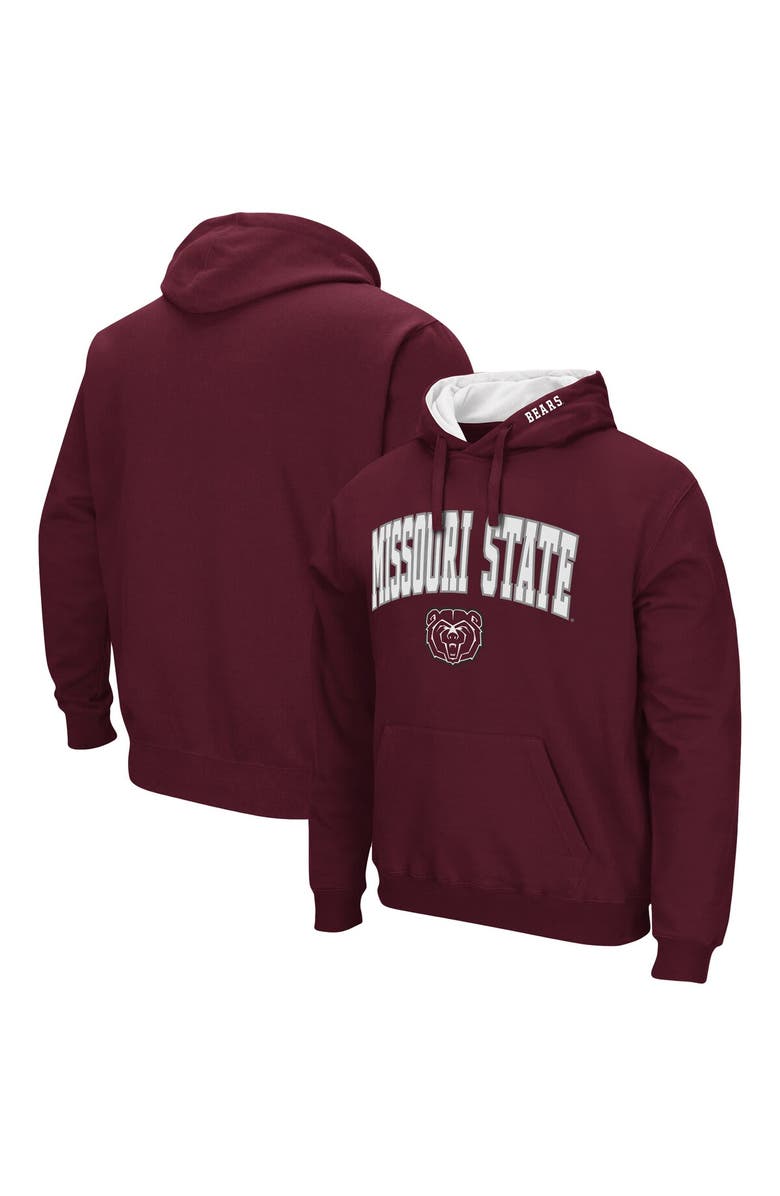 COLOSSEUM Men's Colosseum Maroon Missouri State University Bears Arch and Logo Pullover Hoodie, Main, color, Maroon