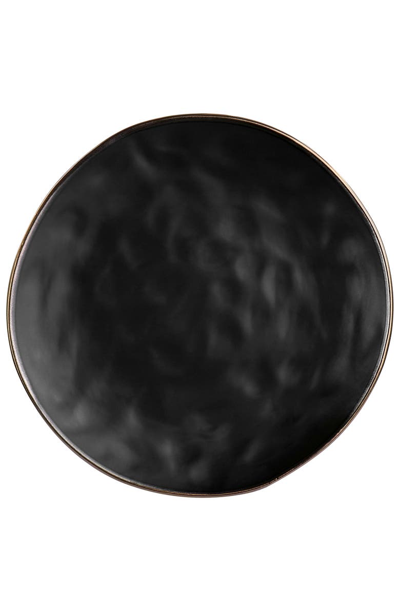 Elama Modern 16 Piece Stoneware Dinnerware Set, Alternate, color, Black