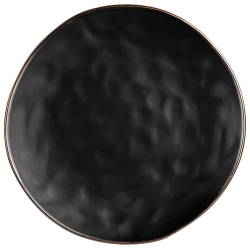 Elama Modern 16 Piece Stoneware Dinnerware Set In Black