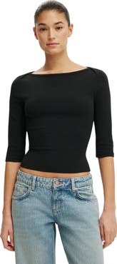 Cotton On Women's 90S Boatneck ¾ Sleeve