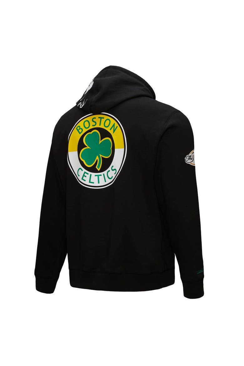 Men's Mitchell & Ness  Black Boston Celtics Hardwood Classics Blackout Collection Pullover Hoodie, Alternate, color, Black