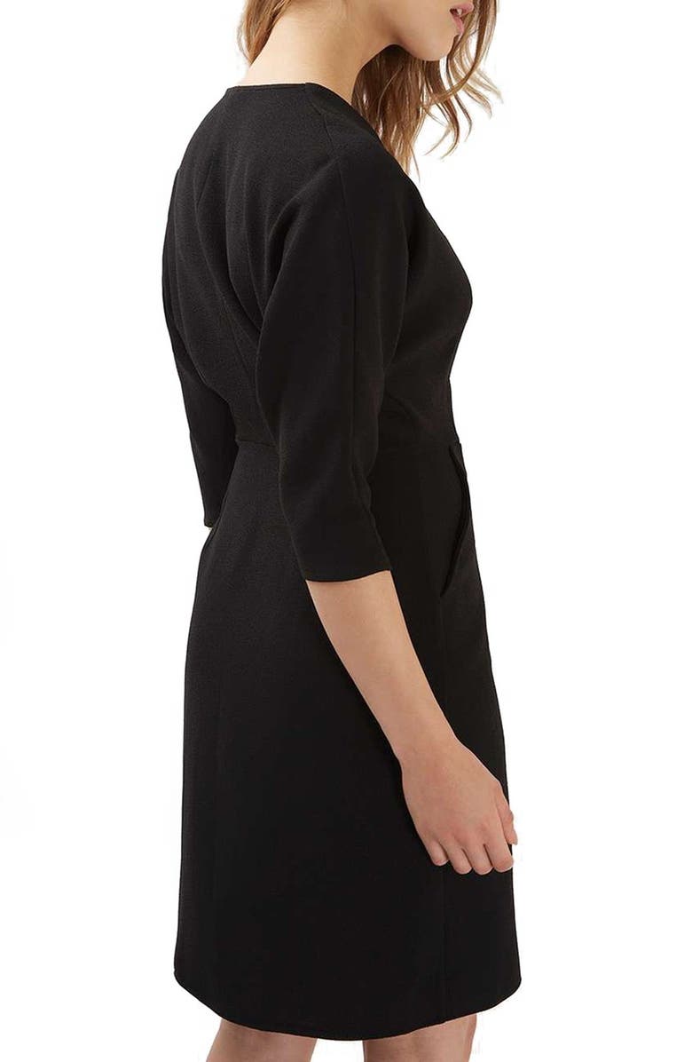 Topshop Dolman Sleeve Wrap Midi Dress, Alternate, color,