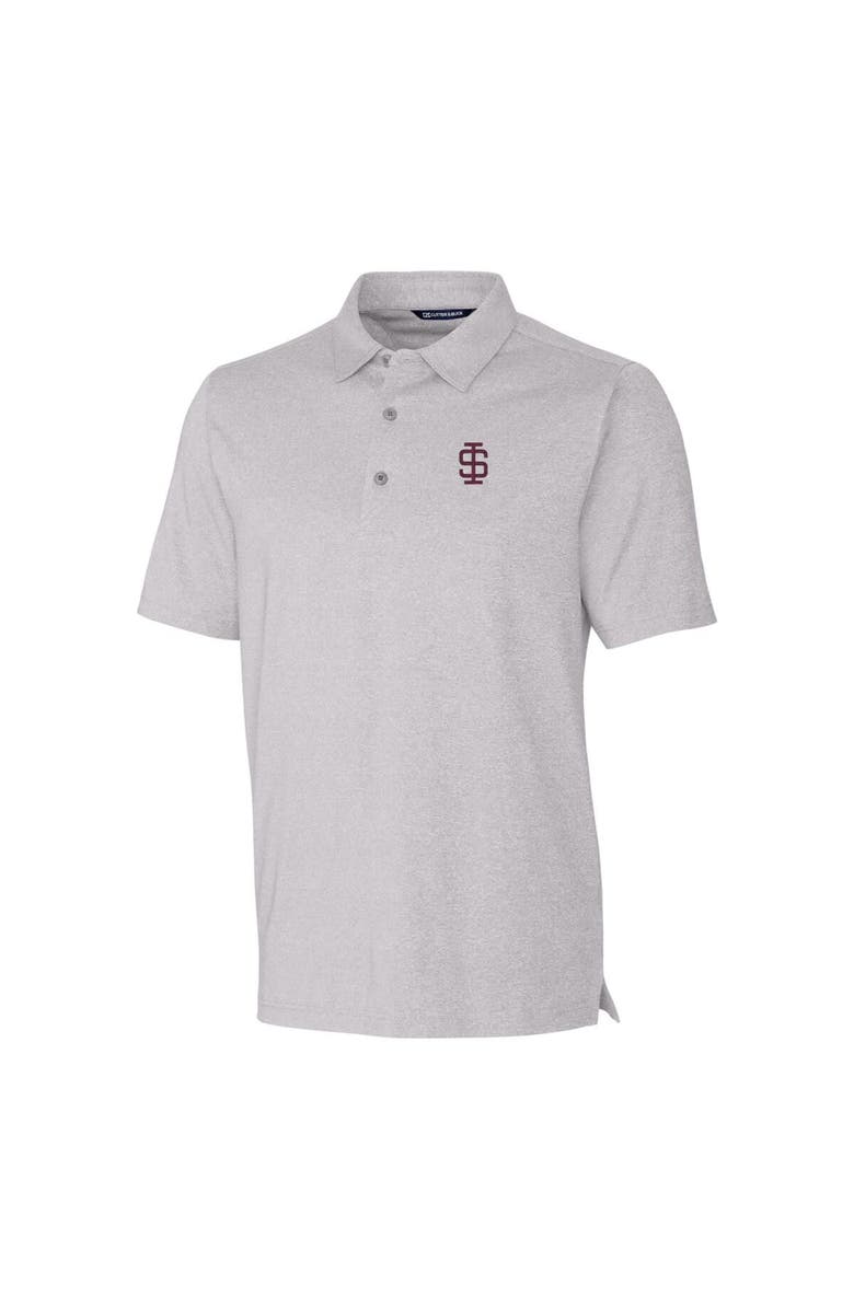 Cutter & Buck Men's Cutter & Buck Heather Gray Southern Illinois Salukis Forge Stretch Polo, Alternate, color, 
