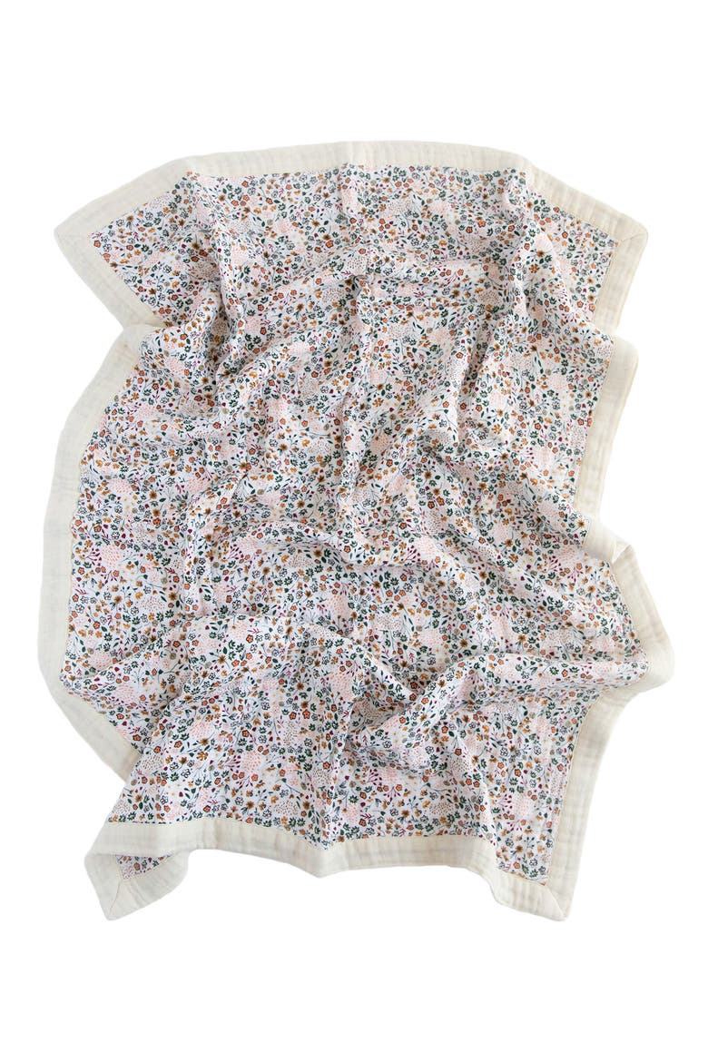 Cotton Muslin Baby Quilt, Alternate, color, PRESSED PETALS