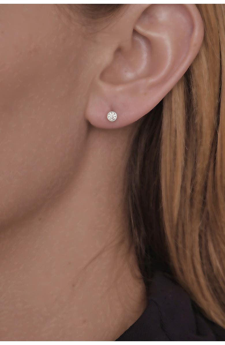 Bony Levy 14K Rose Gold Bezel Set Diamond Stud Earrings - 0.25 ctw, Alternate, color, 