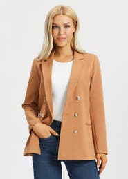 Betabrand Double Breasted Blazer Stretch Ponte