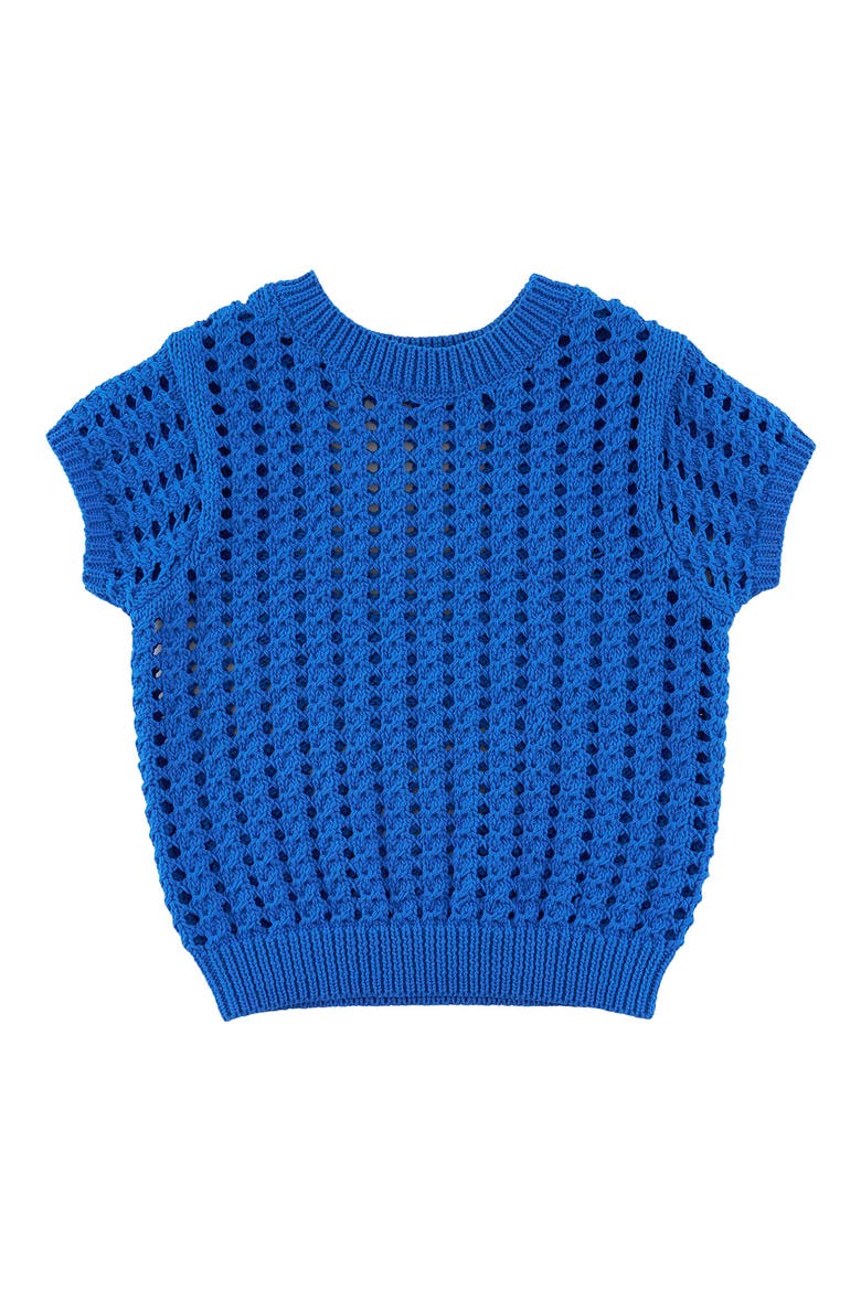 Open Knit Sweater, Alternate, color, PALACE BLUE