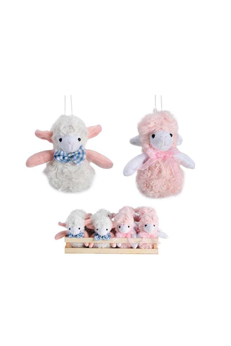 11 in Multicolor Easter PFluffy Lambs Set of 12 in Crate Decorative Objects for Easter Celebration, Alternate, color, Multicolored