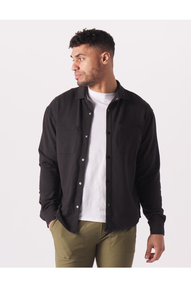 Trek Button Front Shirt, Main, color, Black