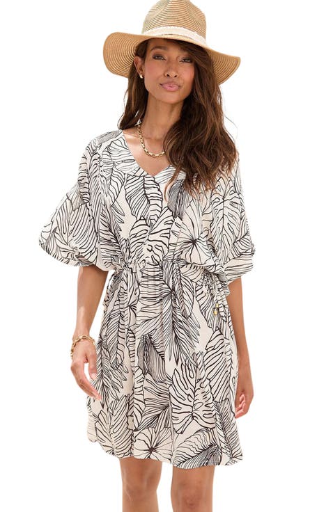 Women's Palm Print Cover Up