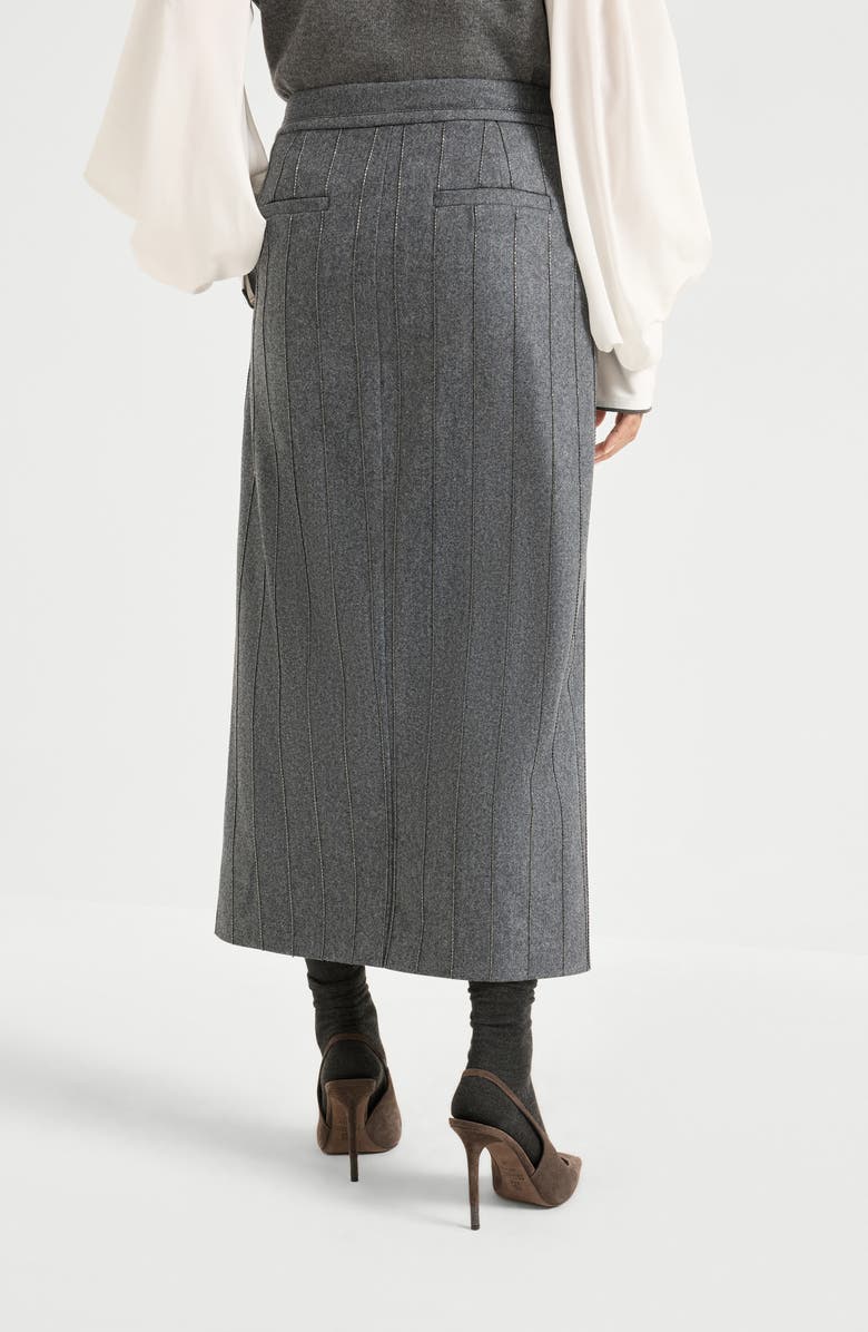 Brunello Cucinelli Sartorial wrap skirt, Alternate, color, Dark Grey