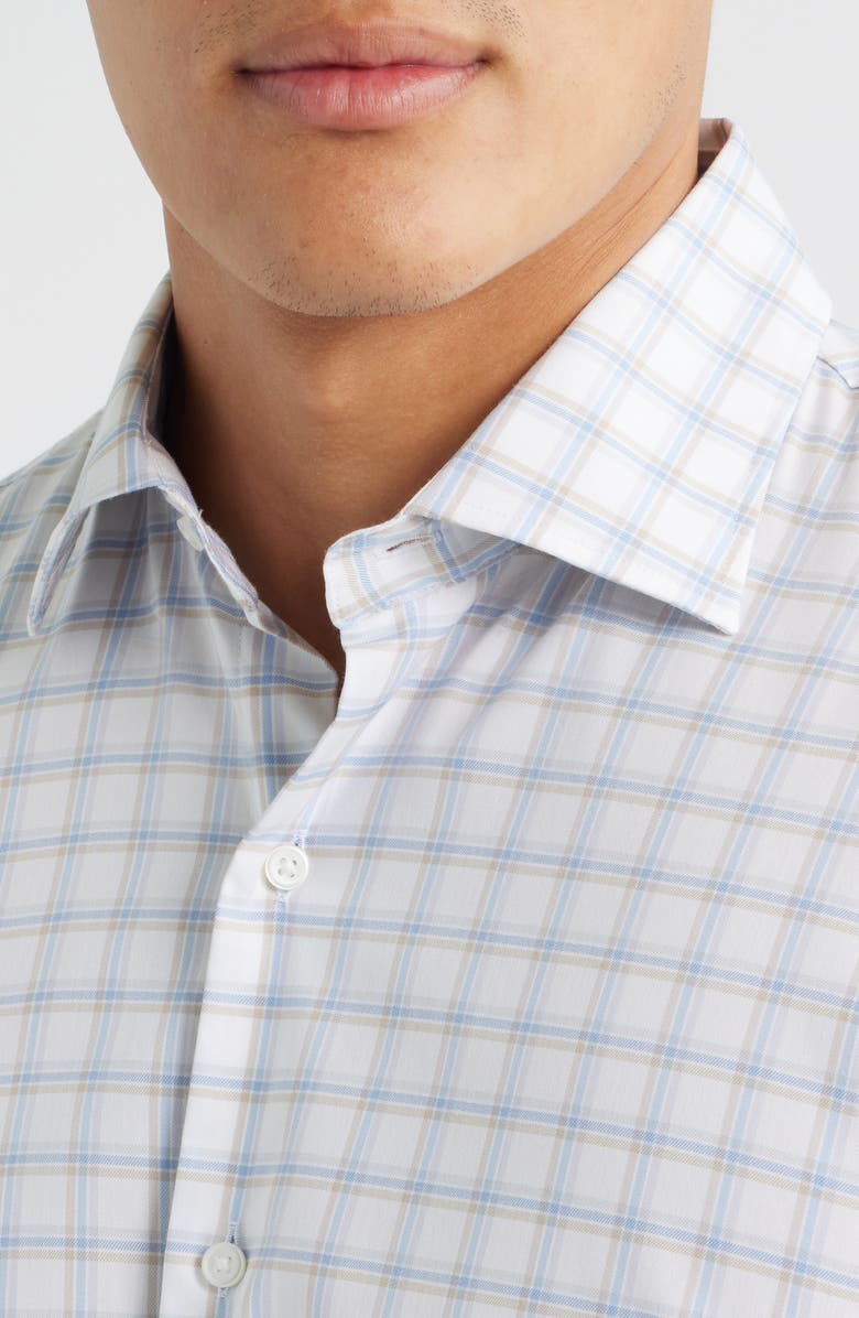 Peter Millar Lenox Stretch Cotton Blend Button-Up Sport Shirt, Alternate, color, White