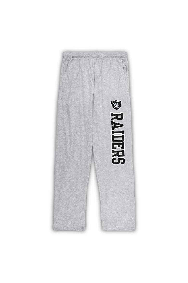 Men's Concepts Sport Black/Heather Gray Las Vegas Raiders Big & Tall T-Shirt & Pajama Pants Sleep Set, Alternate, color, Black