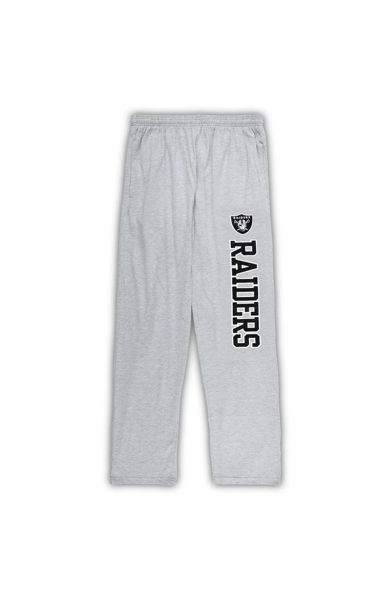 CONCEPTS SPORT Men's Concepts Sport Black/Heather Gray Las Vegas Raiders Big & Tall T-Shirt & Pajama Pants Sleep Set, Alternate, color, 