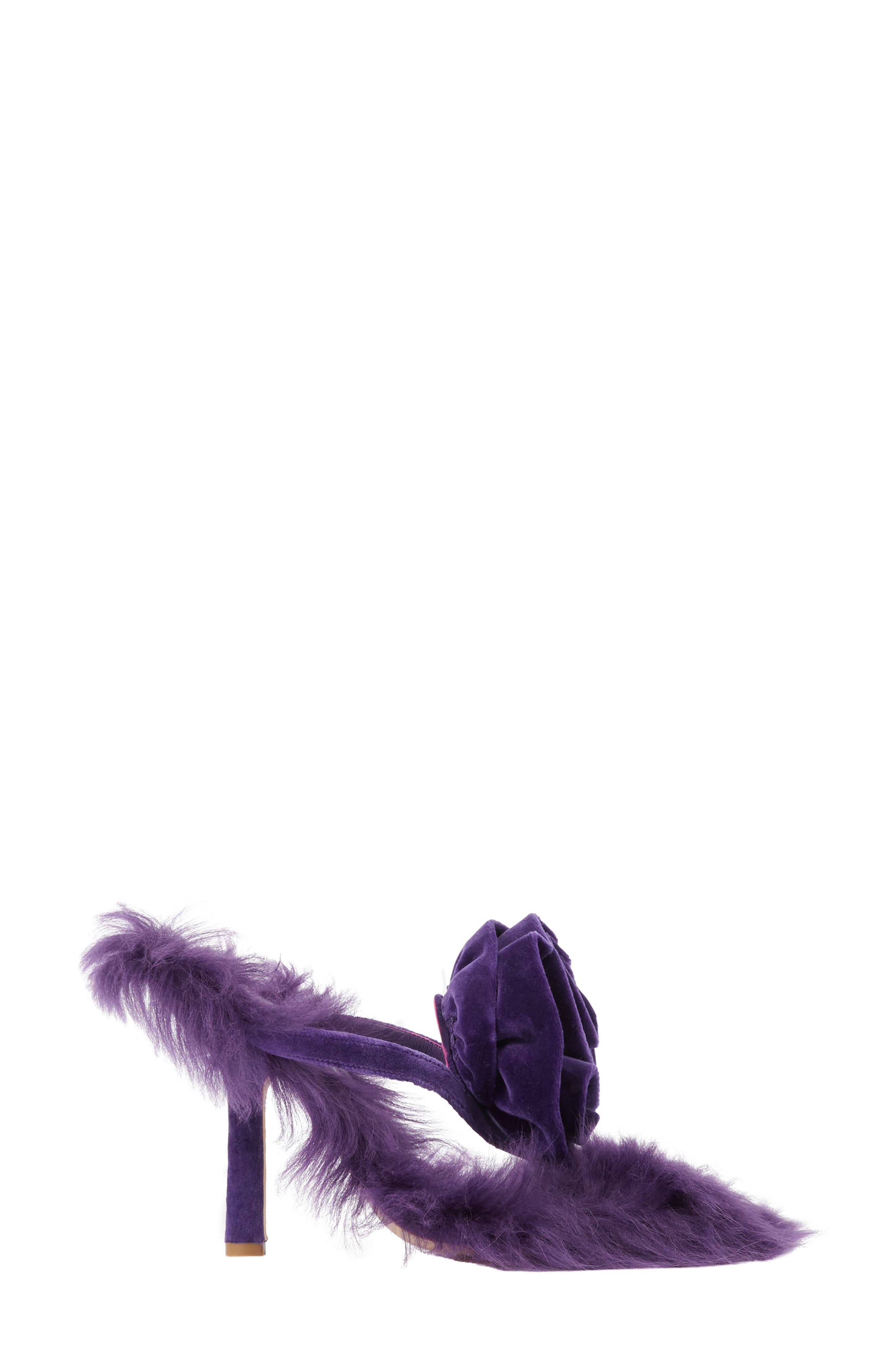 Burberry Genuine Shearling Step Rose Sandal, Main, color, 