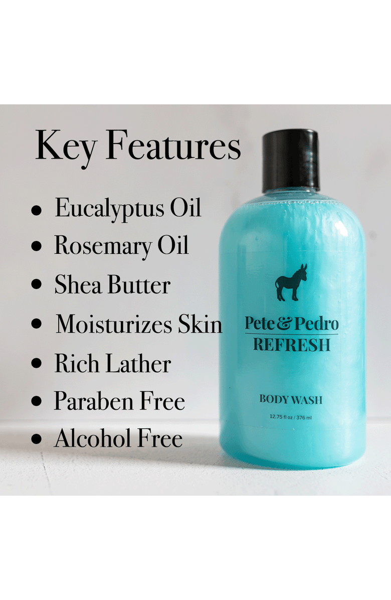 Pete & Pedro REFRESH Energizing Eucalyptus Body Wash, Alternate, color, Aqua