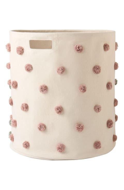 Pompom Cotton Canvas Hamper