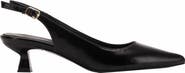Forever & Always Shoes Lety Slingback Kitten Heel Leather Pumps