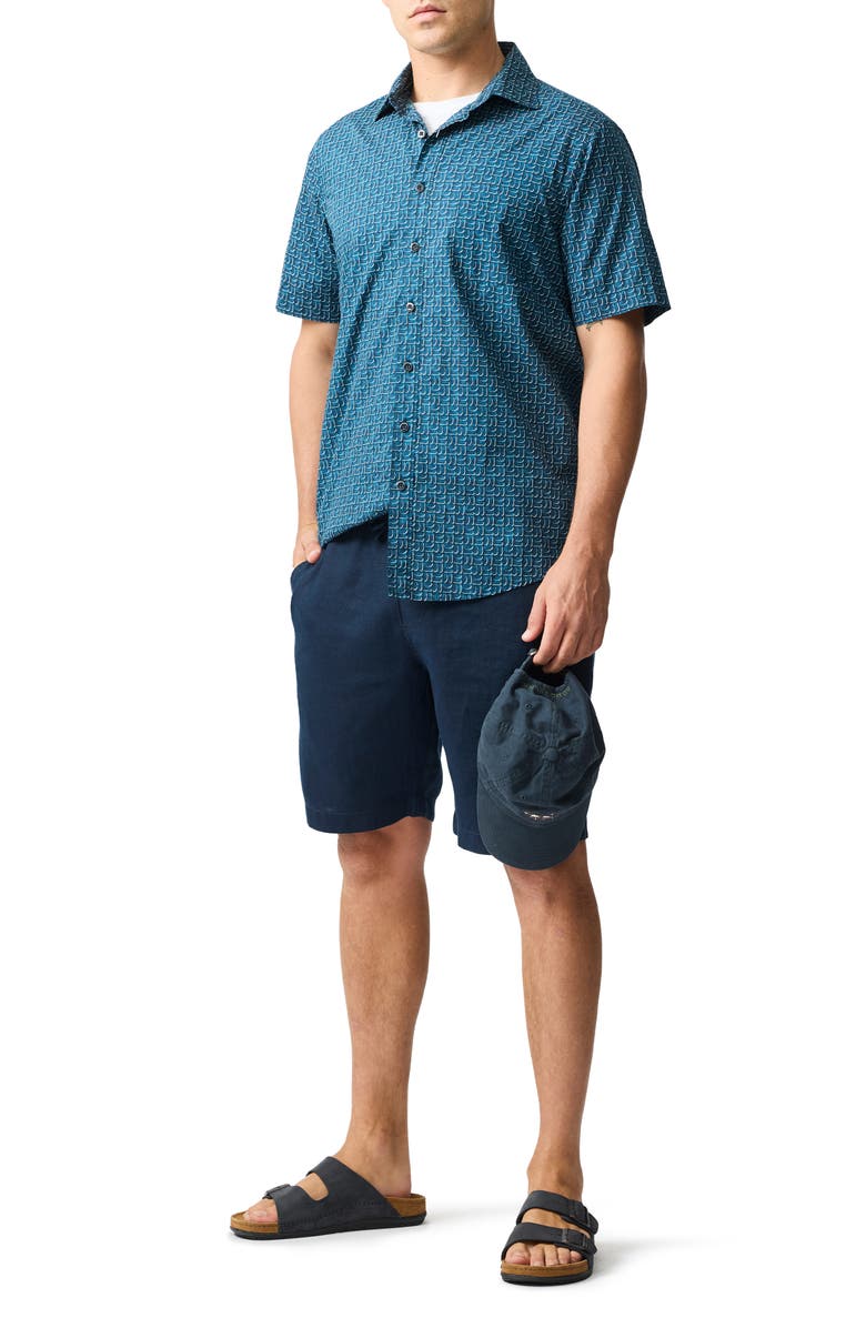 Rodd & Gunn Keystone Print Short Sleeve Button-Up Shirt, Alternate, color,
