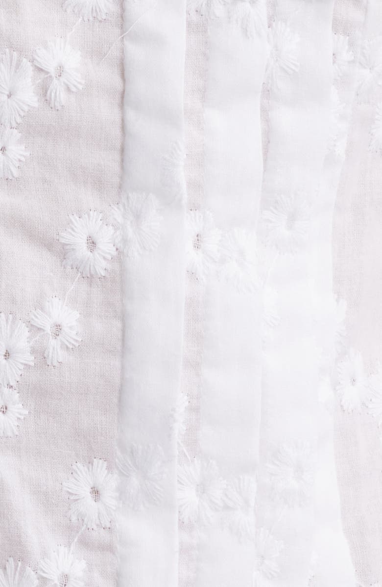 Bella Venice Embroidered Cotton Button-Up Shirt, Alternate, color, Ivory With Eyelet Pattern