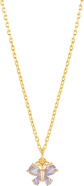Estella Bartlett Dreamer Cubic Zirconia Butterfly Charm Necklace