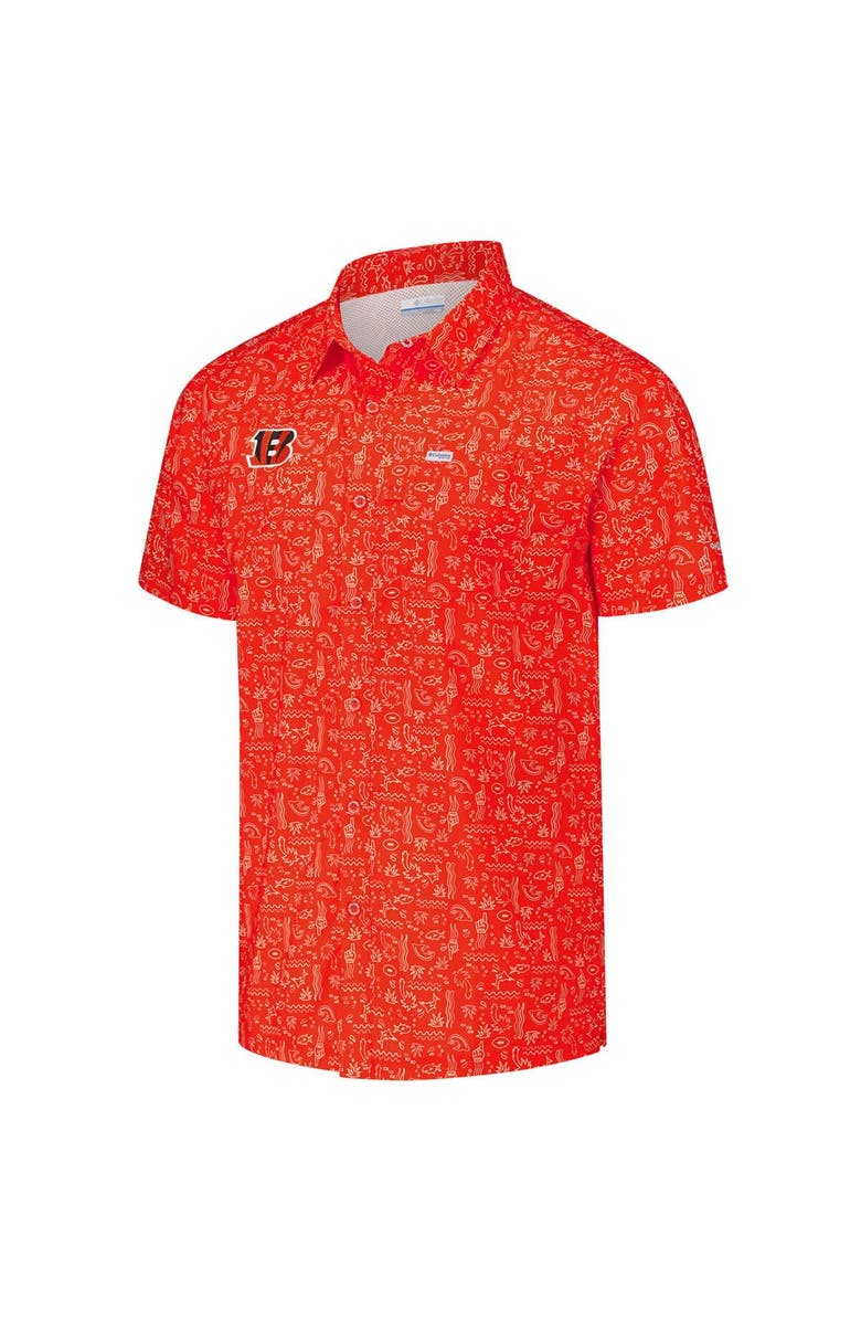 Columbia Men's Columbia PFG Orange Cincinnati Bengals Super Slack Tide Omni-Wick Button-Up Shirt, Alternate, color, 