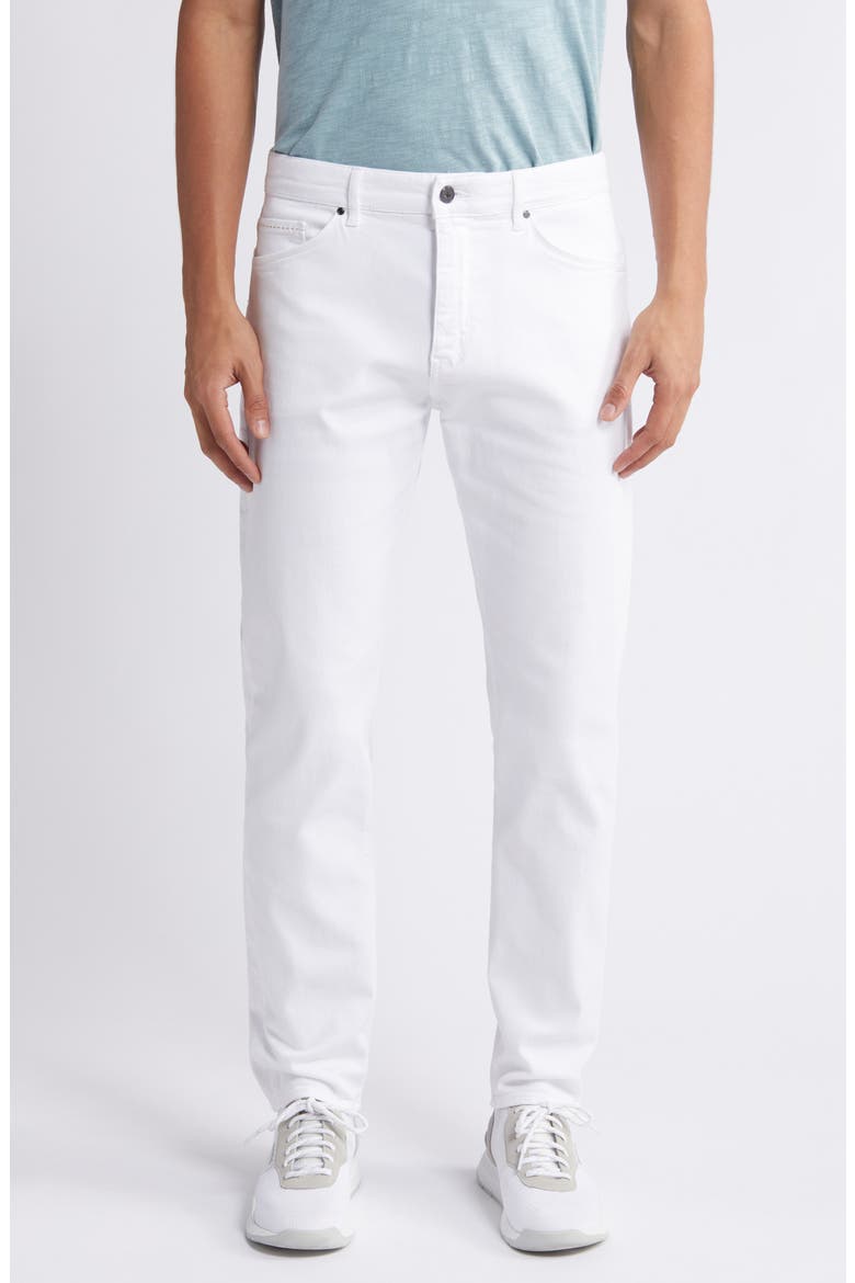Taber Five Pocket Stretch Cotton Pants, Main, color, WHITE