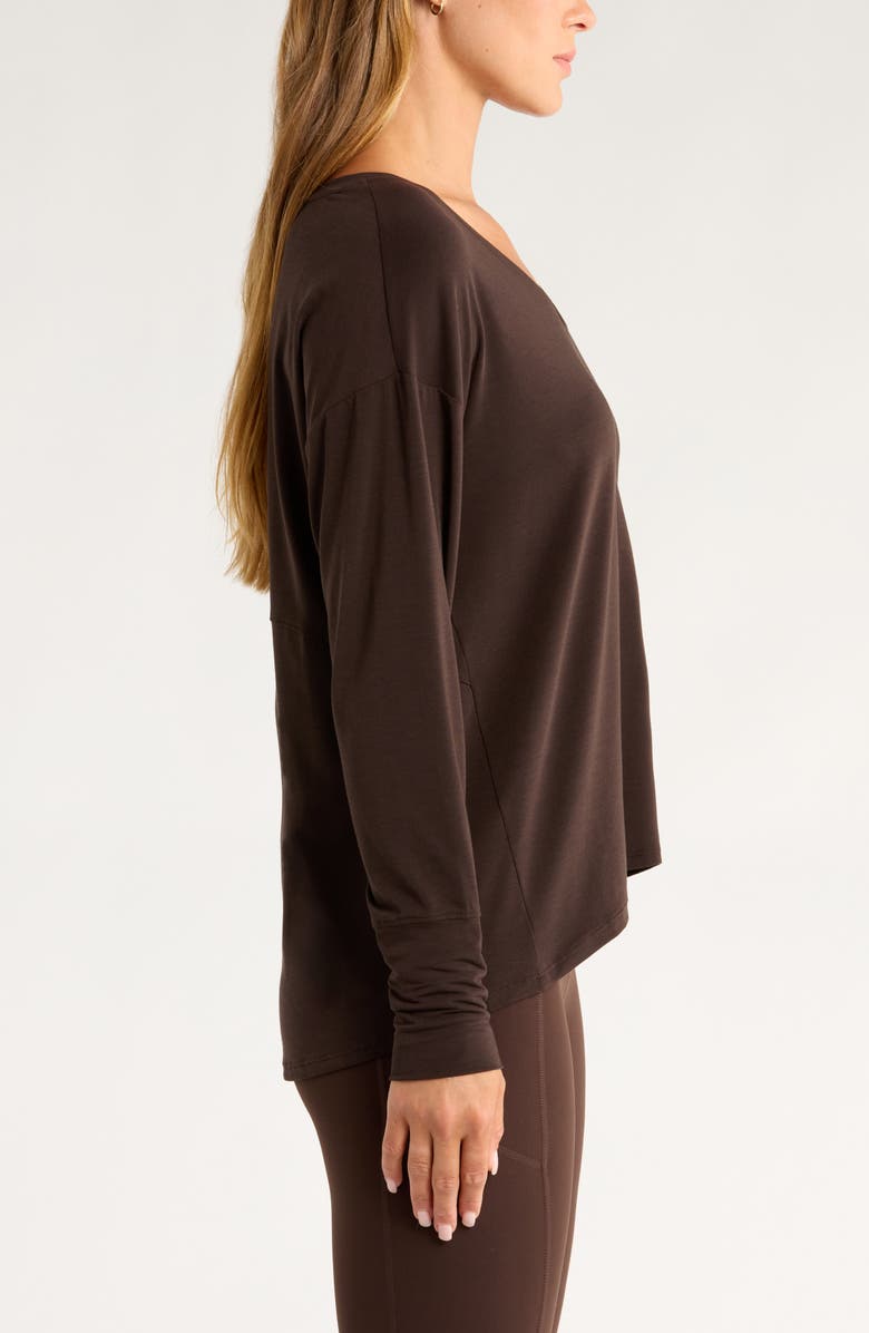 Zella Breathe Long Sleeve T-Shirt, Alternate, color, Brown Mole