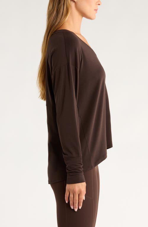 Zella Breathe Long Sleeve T-shirt In Brown
