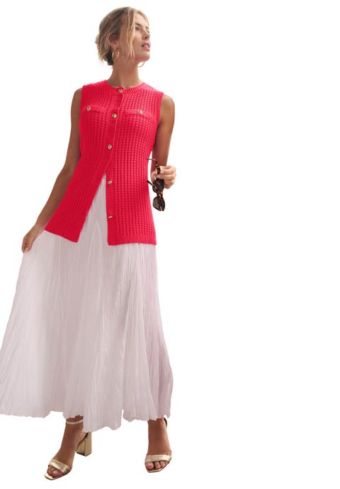 Boxy Stitch Cardigan Sweater Vest (Plus)