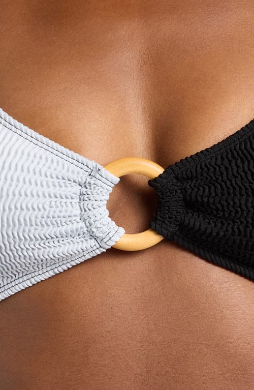Cleonie Oceania Colorblock Bikini Top In Noir Cloud