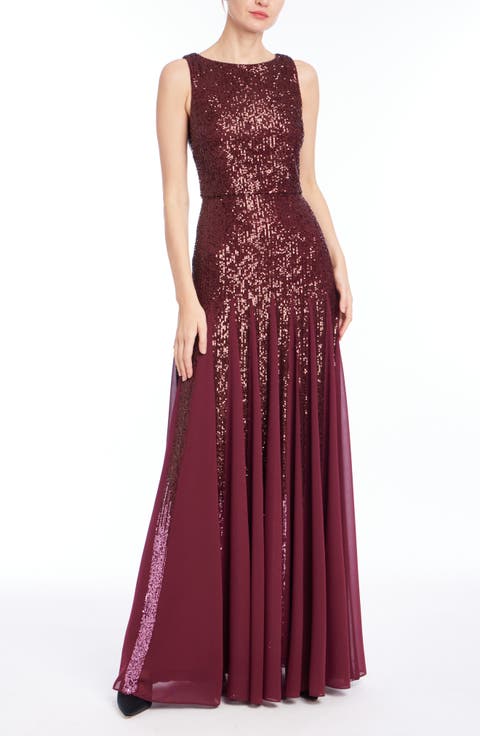 Sequin and Georgette Gown