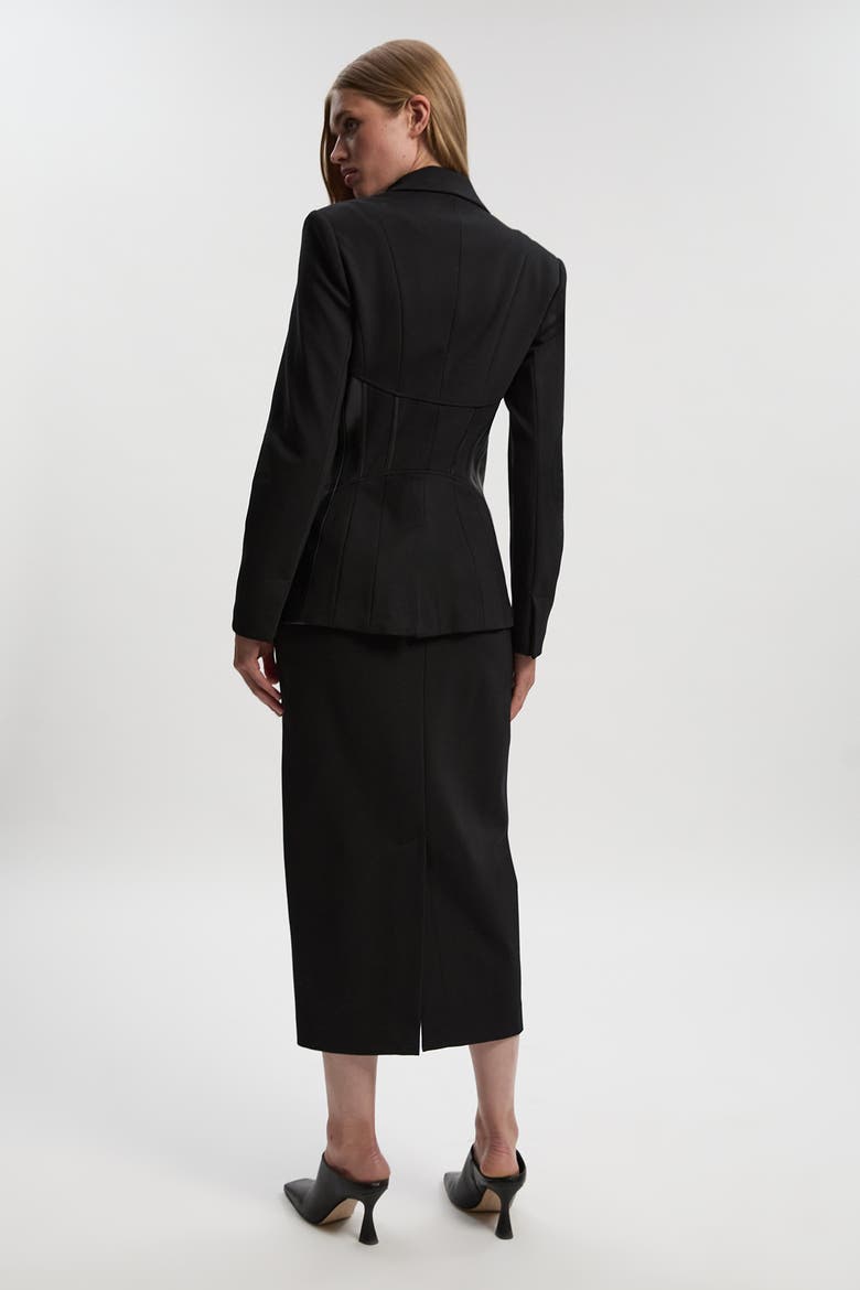 Ponte PU Pencil Skirt, Alternate, color, Black