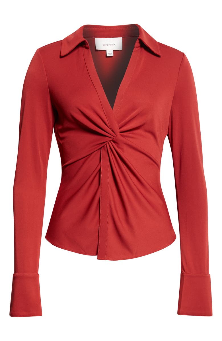 Cinq à Sept McKenna Twist Front Jersey Shirt, Alternate, color,